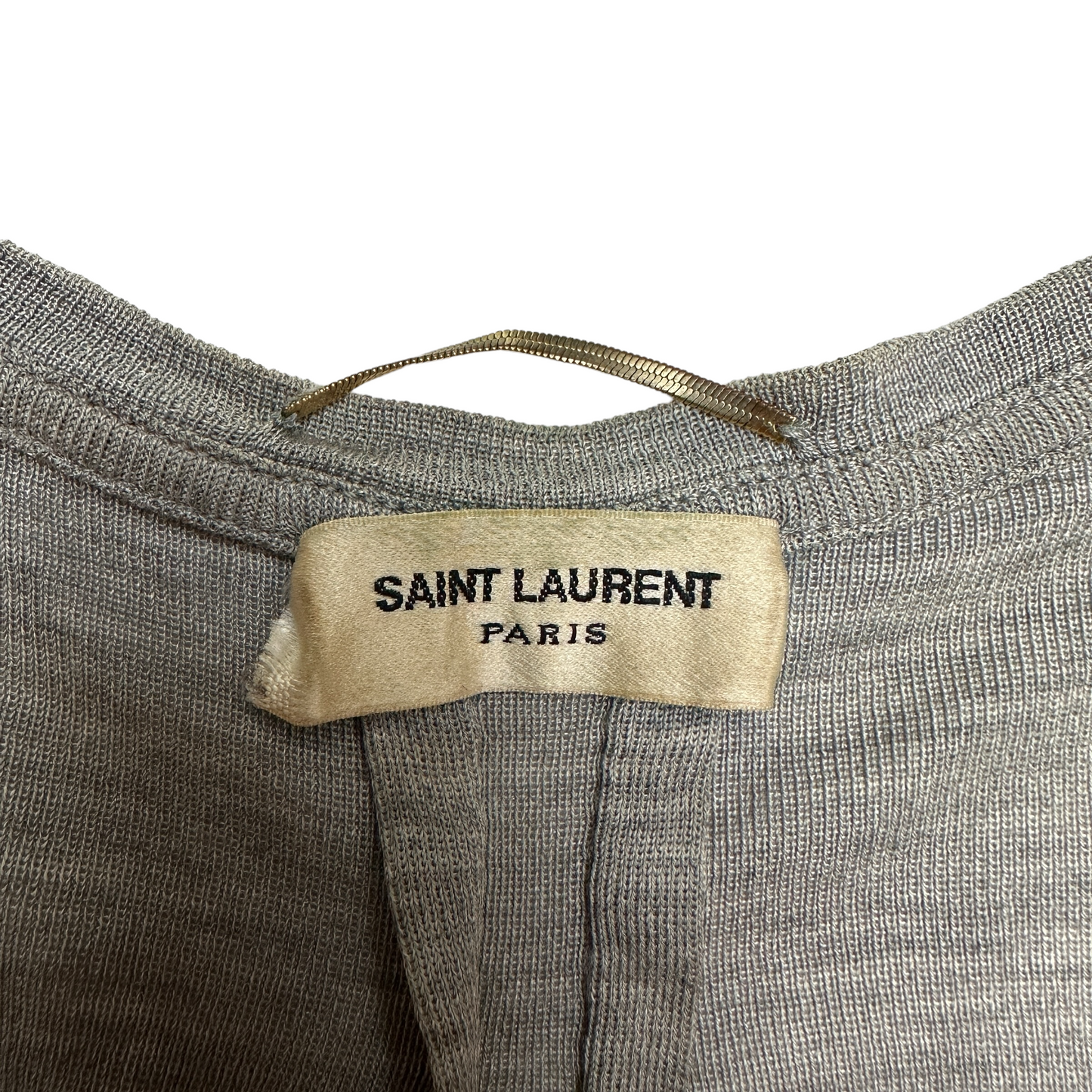 Grey Silk Tank Top w/Chains - XS