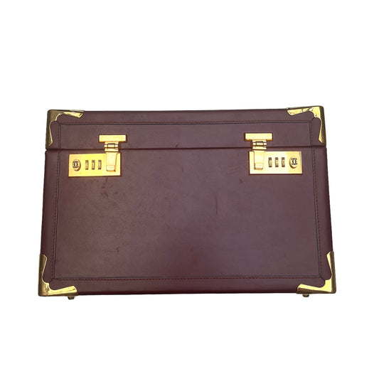 Burgundy Leather Jewelry Trunk
