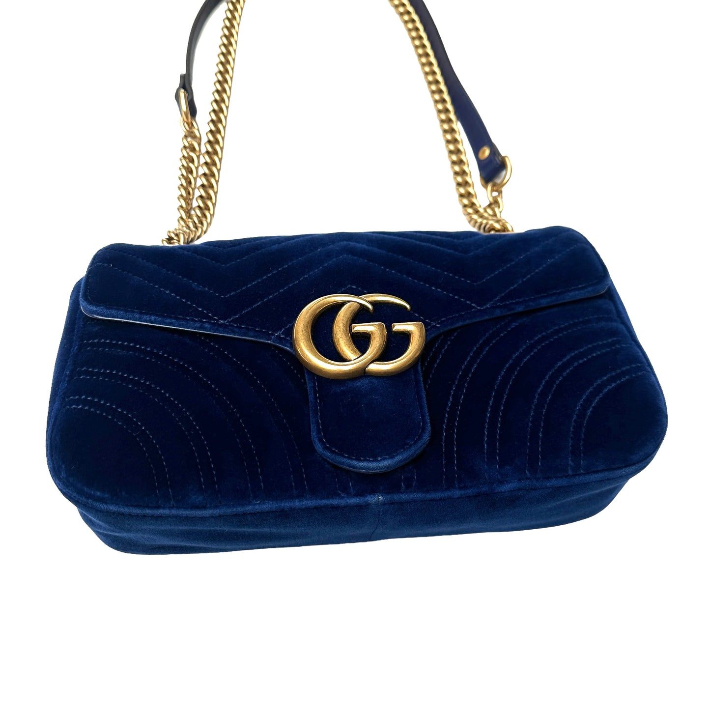 Blue Velvet Marmont Bag
