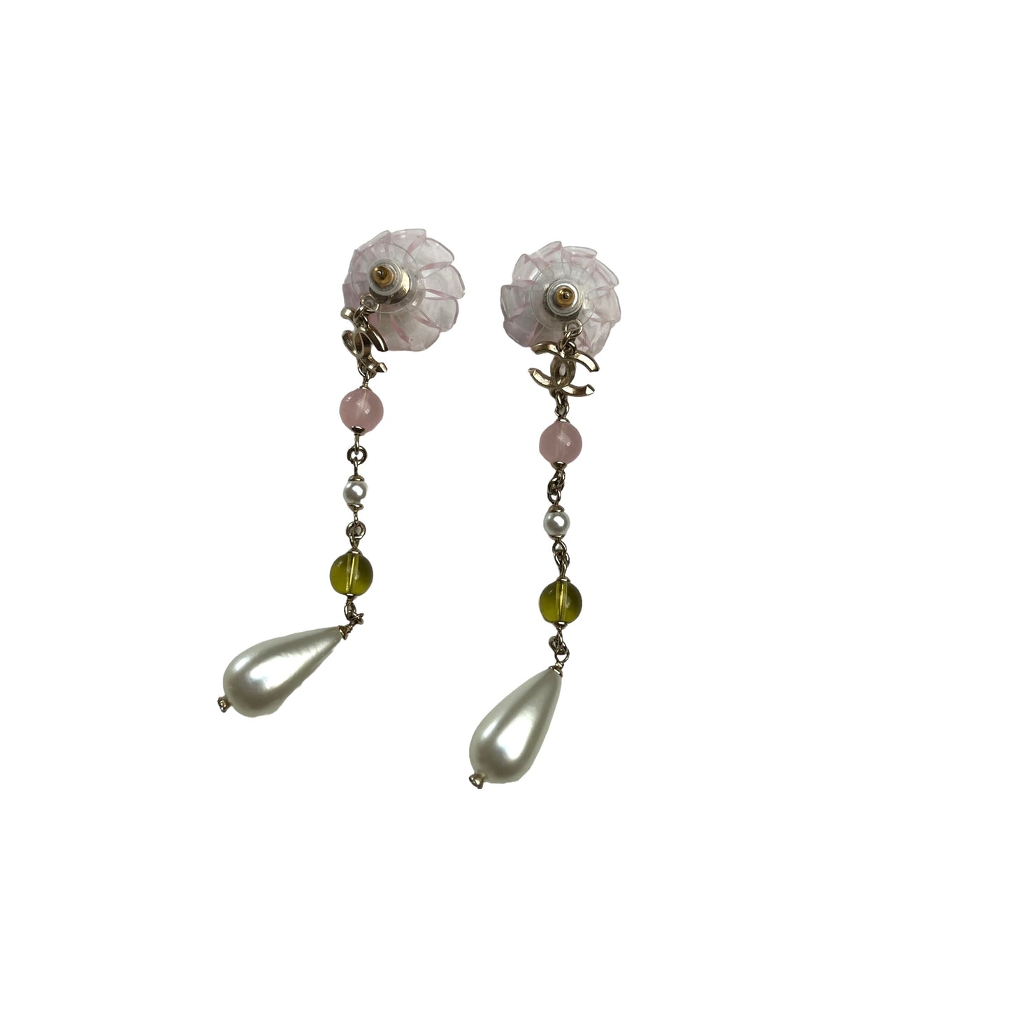 Flower & Pearl Pendant Earrings