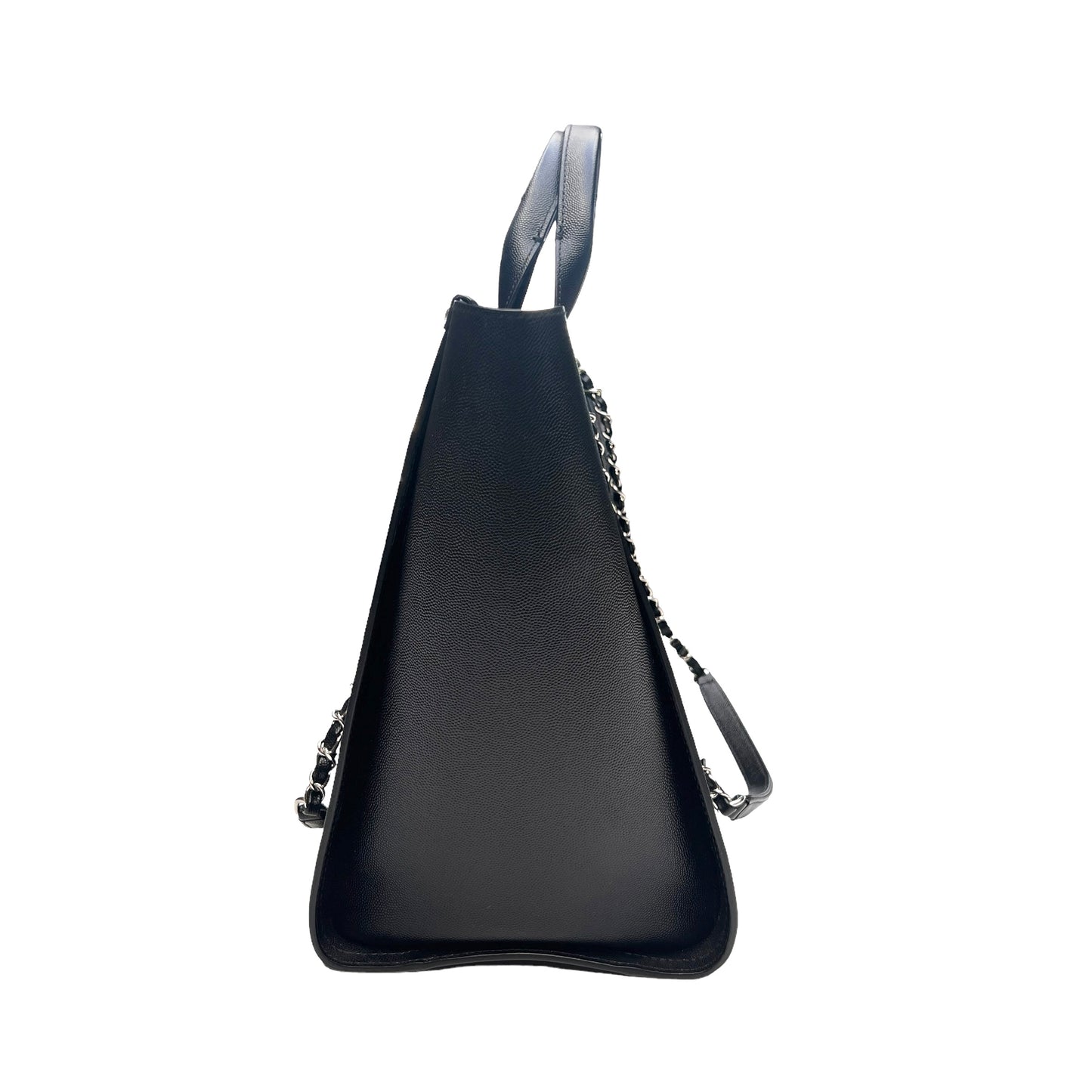 Black Leather Deauville Bag w/Studs