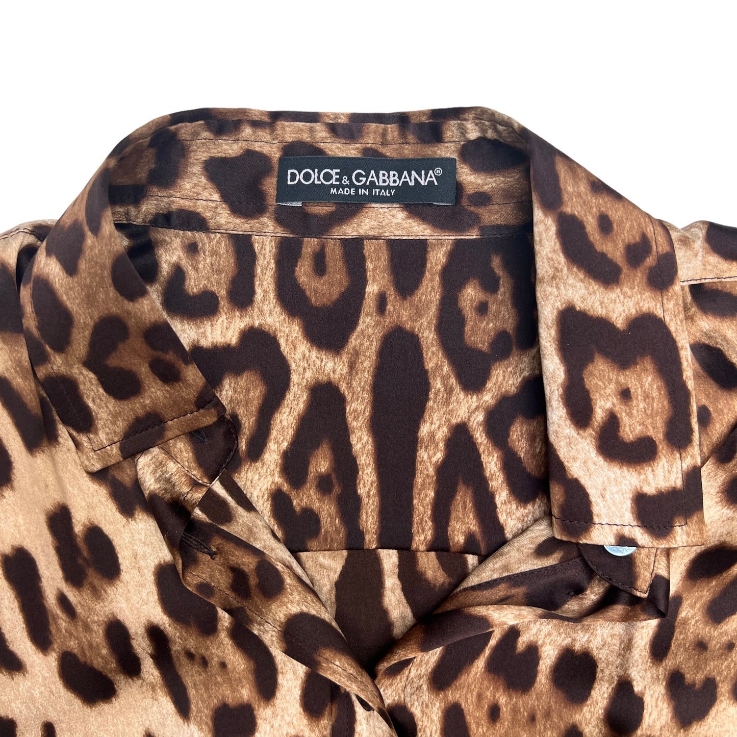 Leopard Silk Shirt - M