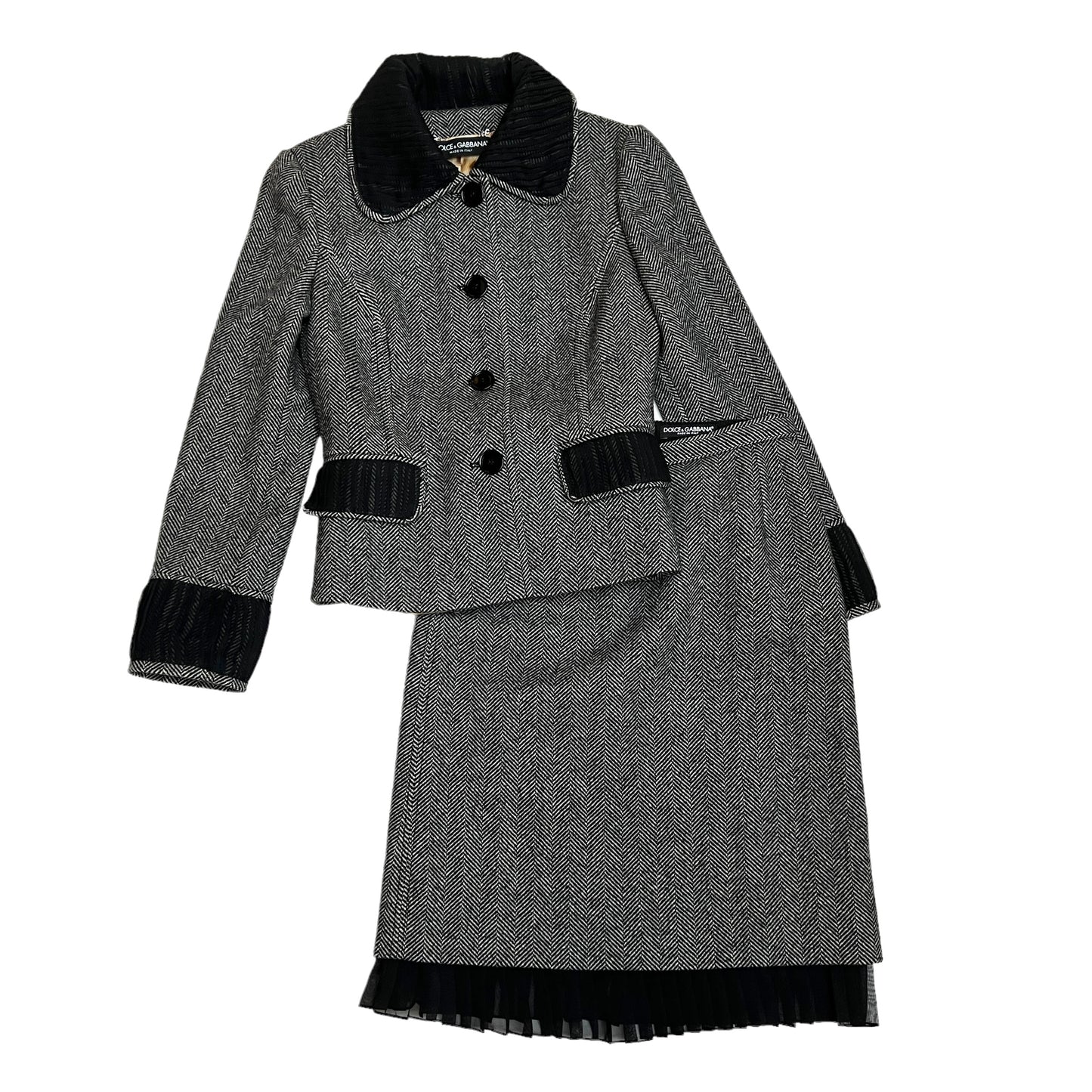 Wool Jacket & Skirt Set - S