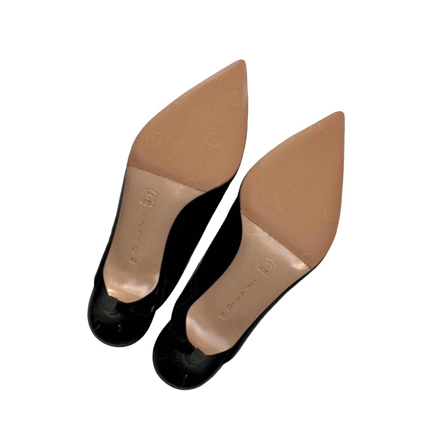 Black Patent Leather Kitten Heels - 5