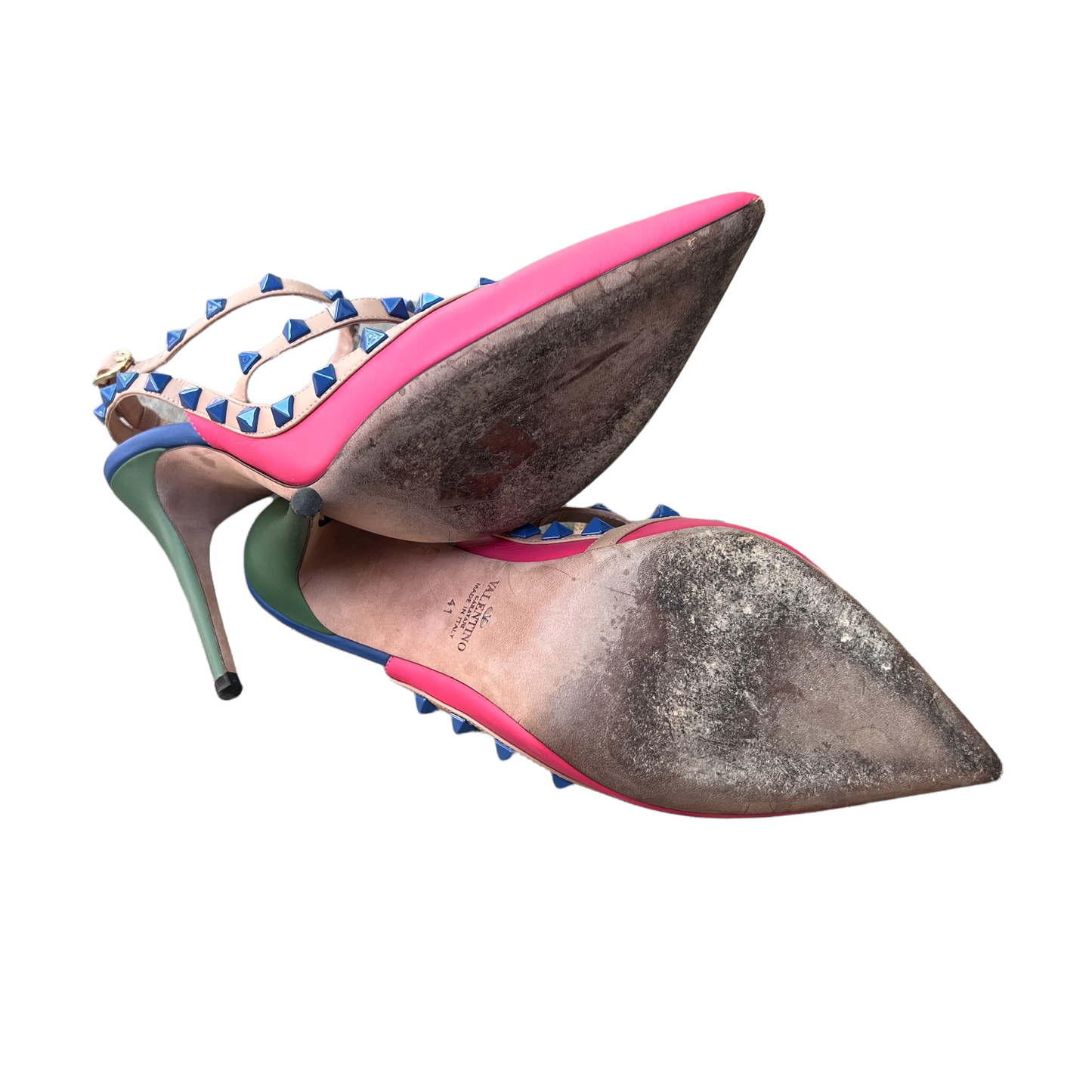 Tricolor Rockstud High Heels - 11