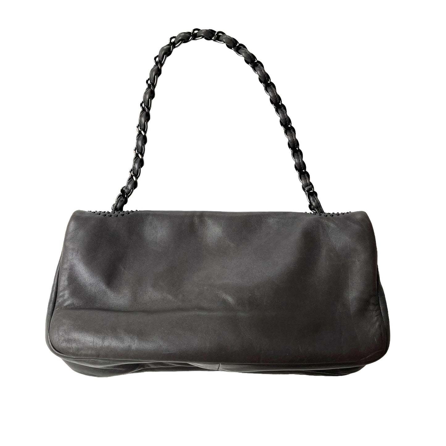 Grey Studded CC Shoulder Flap