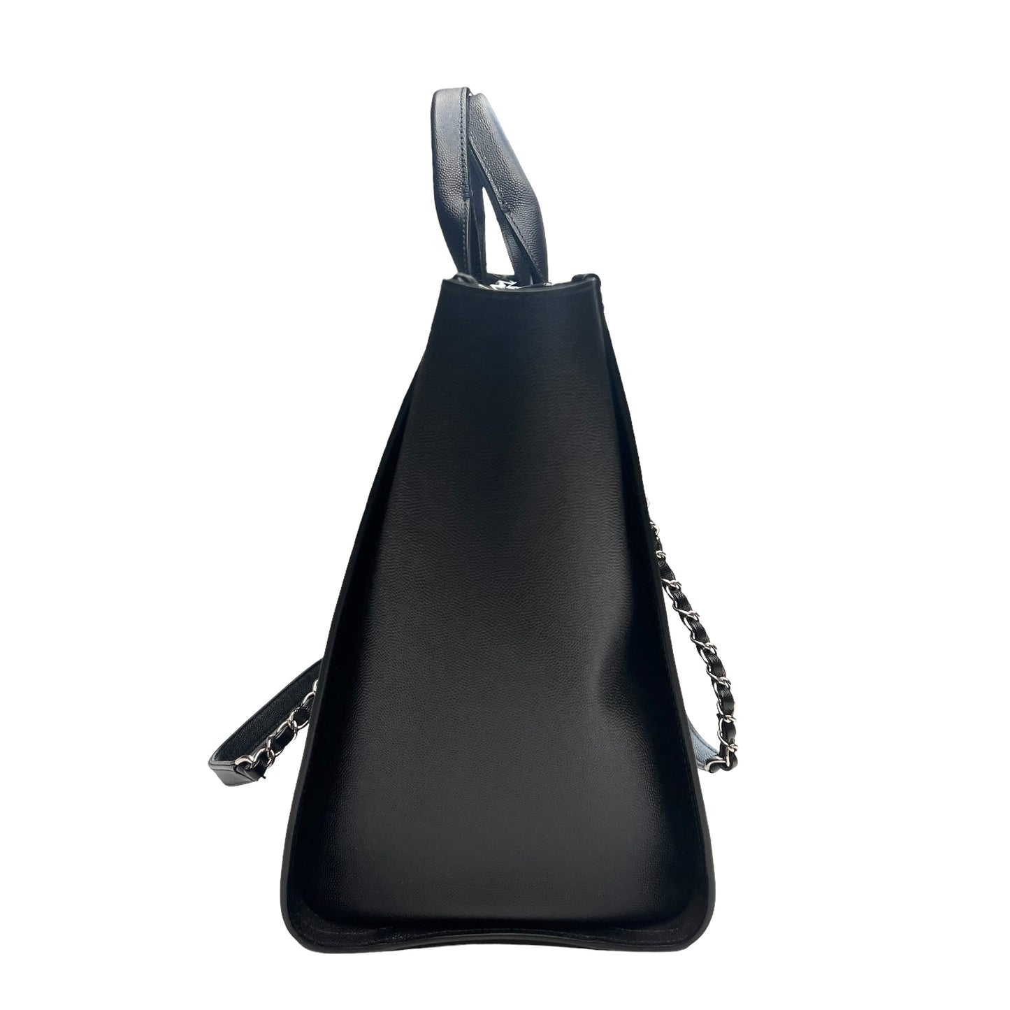 Black Leather Deauville Bag w/Studs