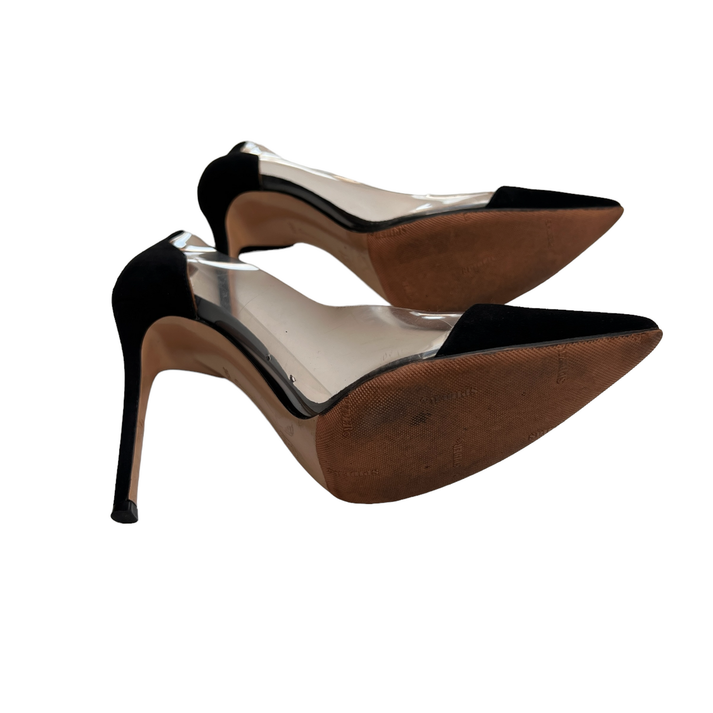 Black Suede and Plexi Heels - 6.5