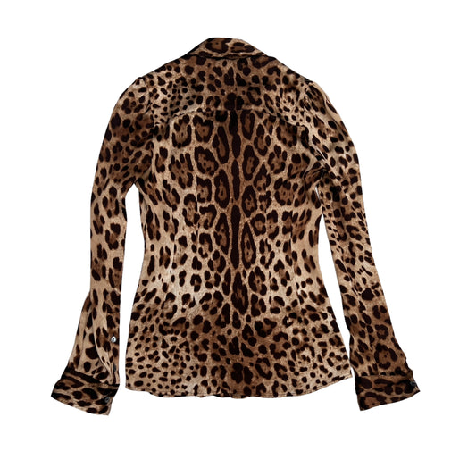 Leopard Silk Shirt - M