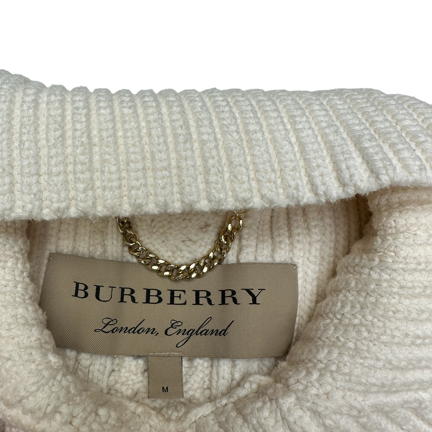 Beige Chunky Knits Sweater - M