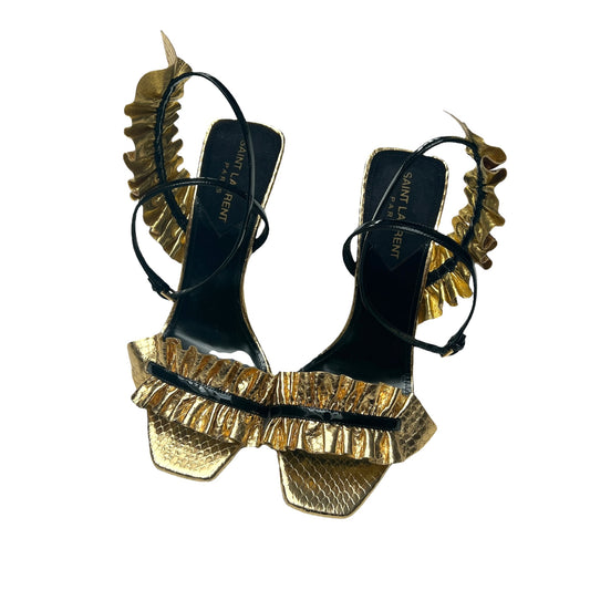 Black and Gold High Heels - 8.5