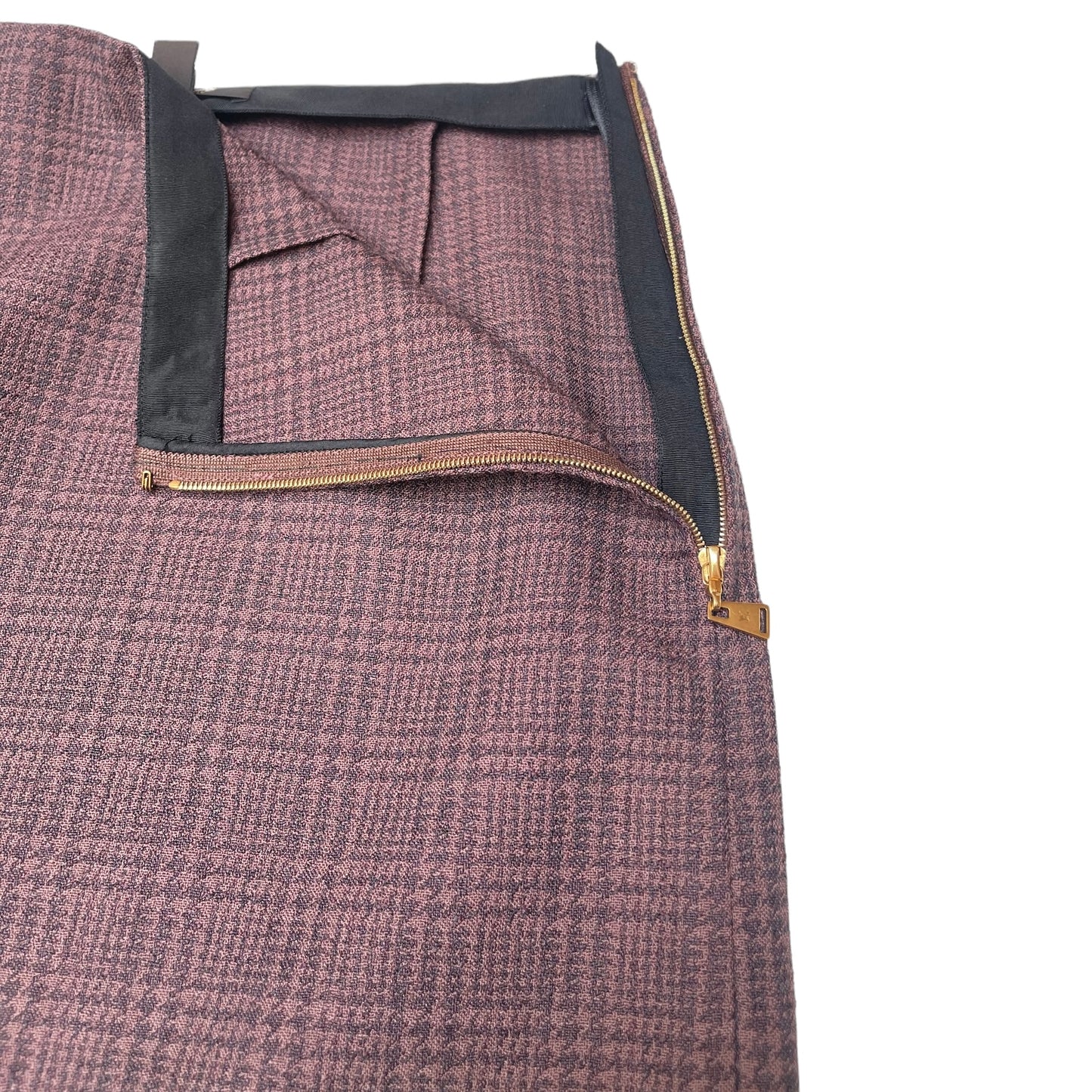 Burgundy Checker Skirt - S