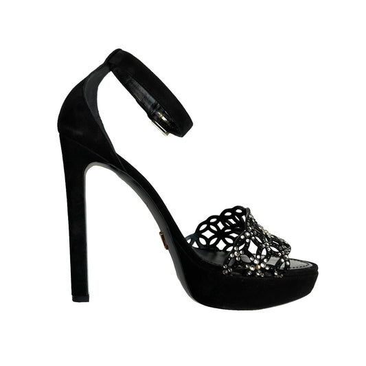 Black Heels w/Crystals - 9