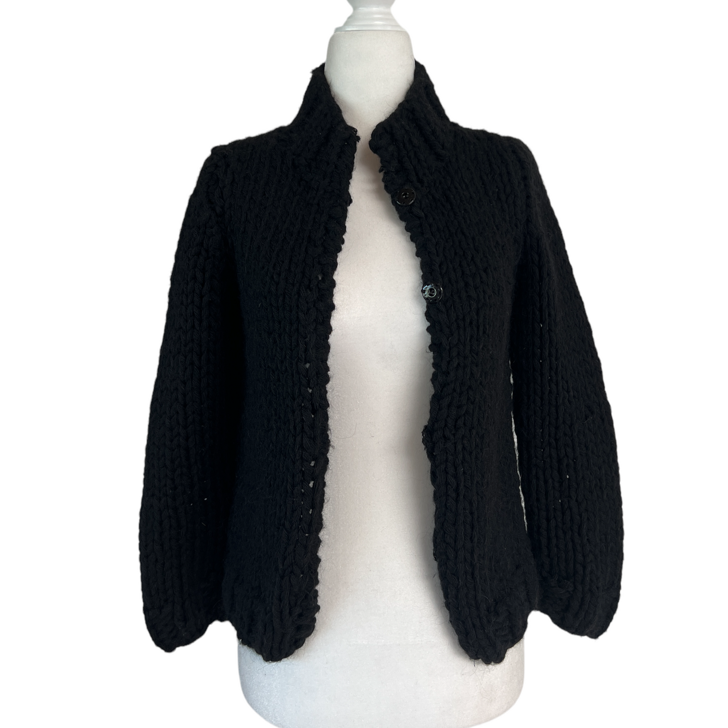 Chunky Black Cardigan - M