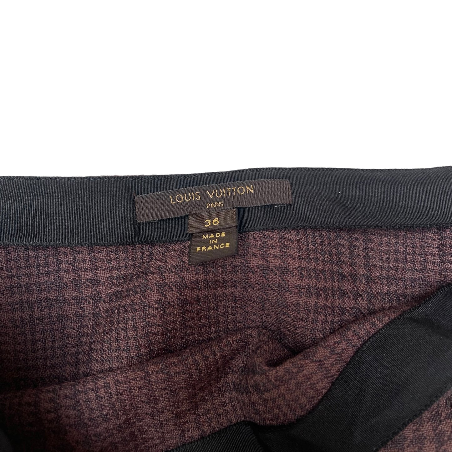 Burgundy Checker Skirt - S