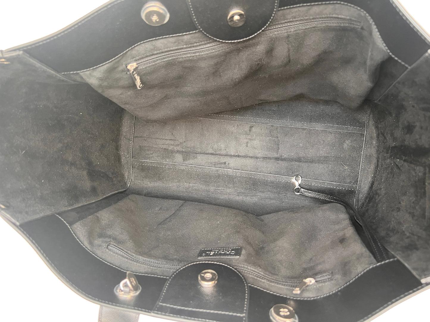 Black Leather Deauville Bag w/Studs