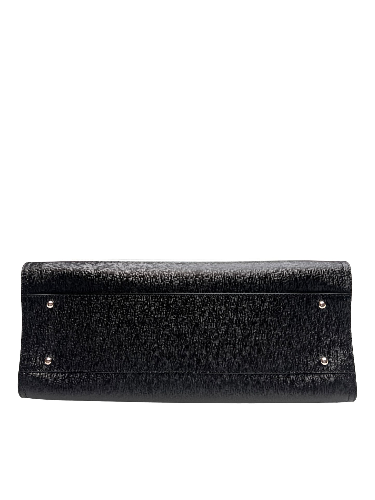 Black Leather Deauville Bag w/Studs