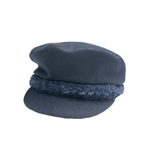 Navy Newsboy Hat - M