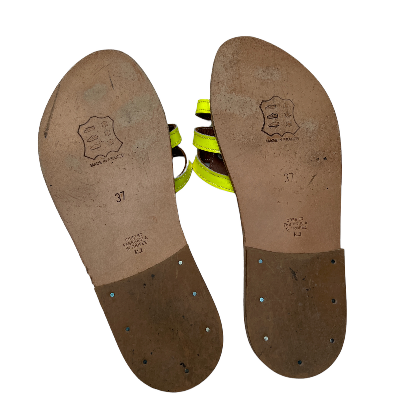 Neon Yellow Slides - 6.5