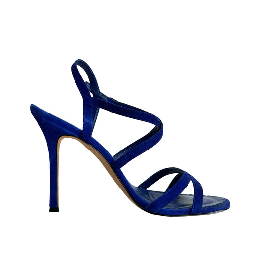 Blue Suede High Heels - 8