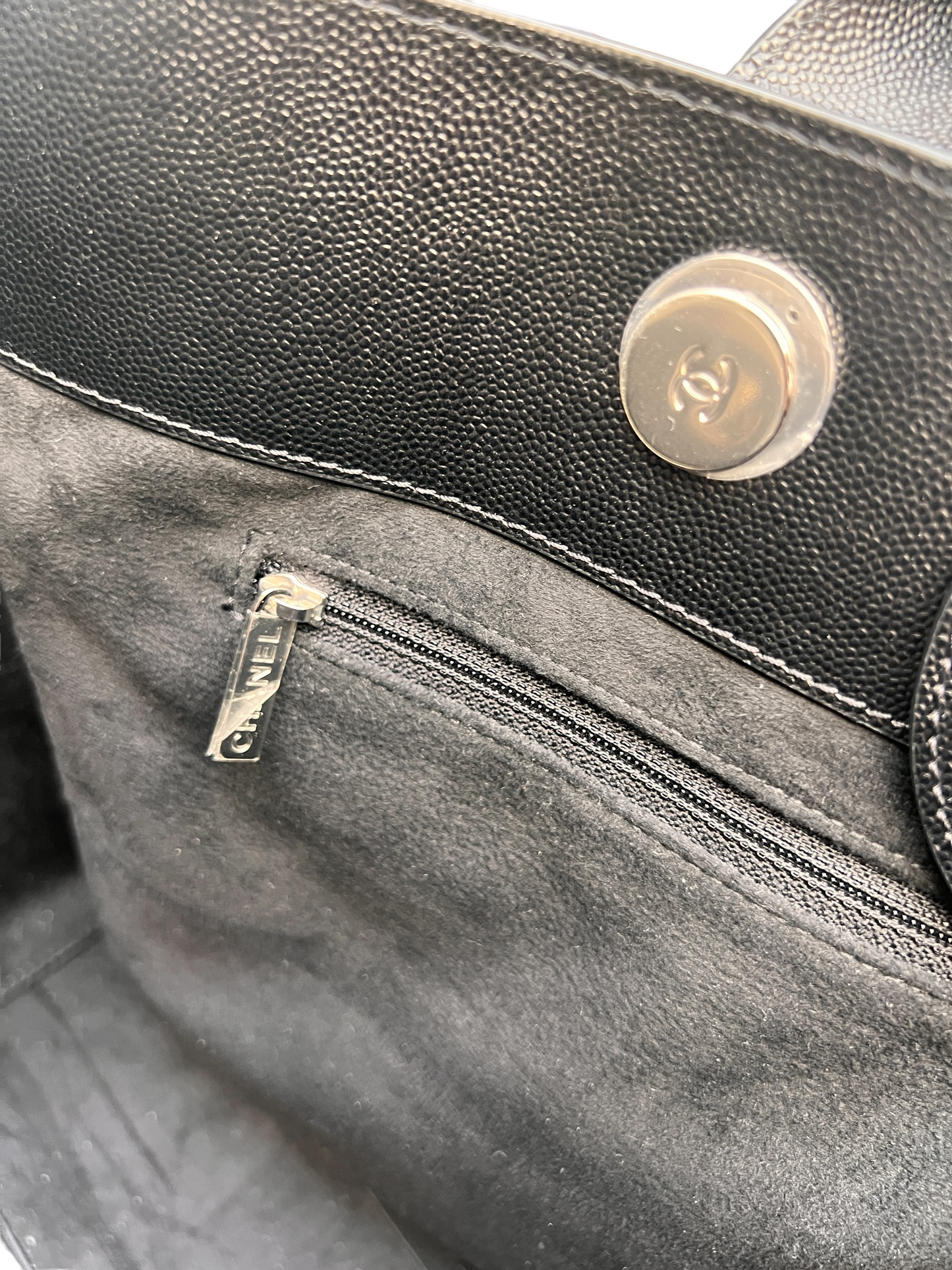 Black Leather Deauville Bag w/Studs
