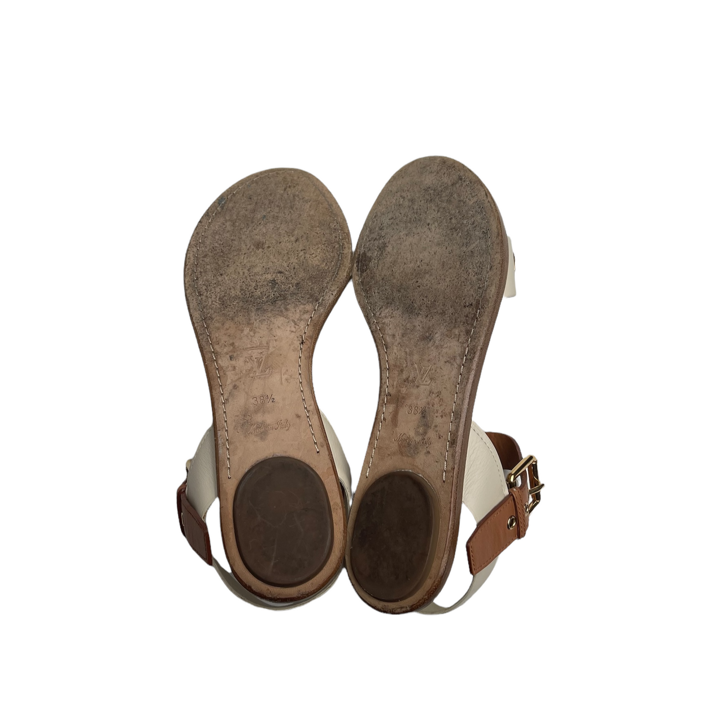 Gold Leather Sandals - 7.5