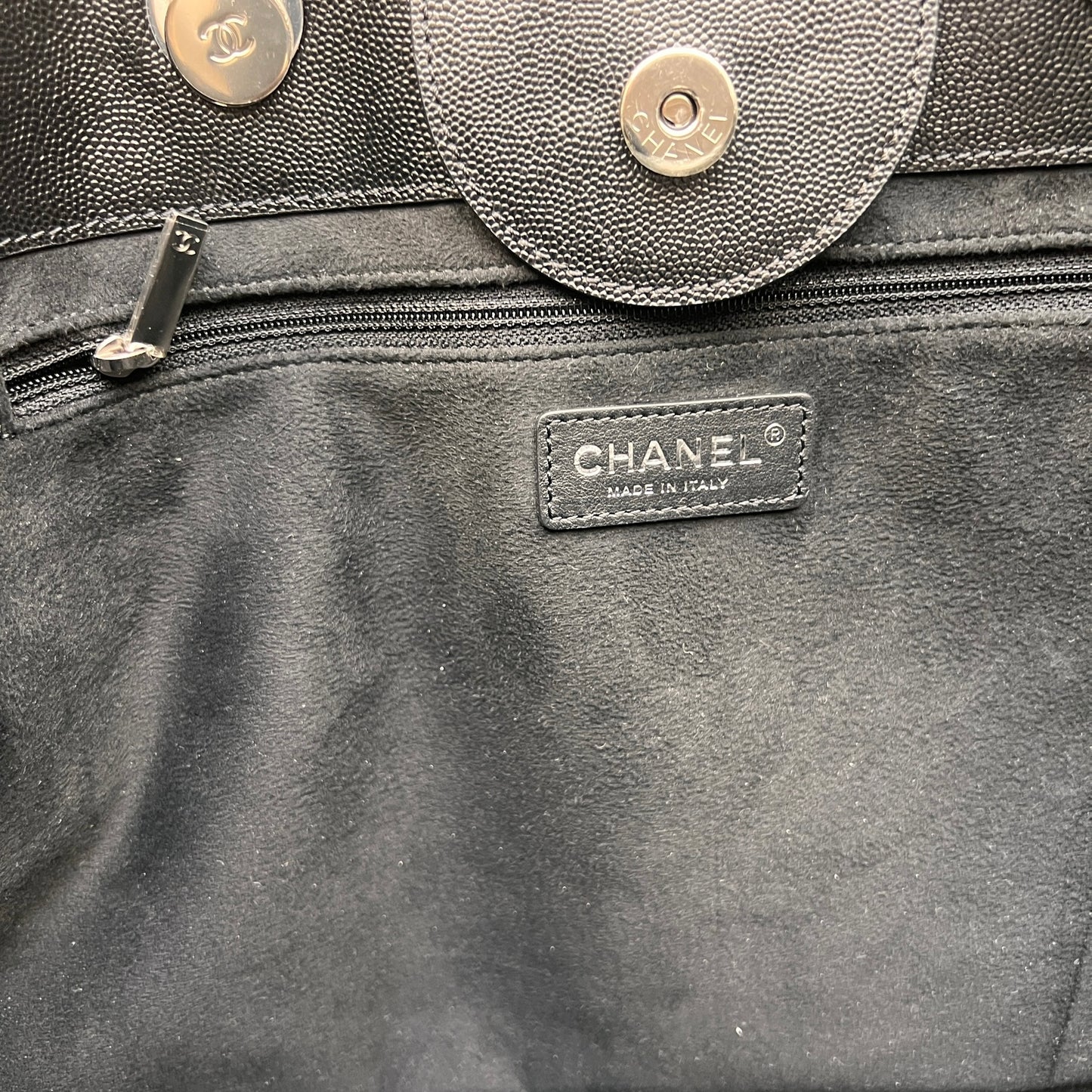 Black Leather Deauville Bag w/Studs