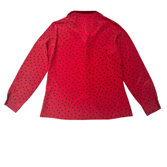 Vintage Red Silk Shirt - M