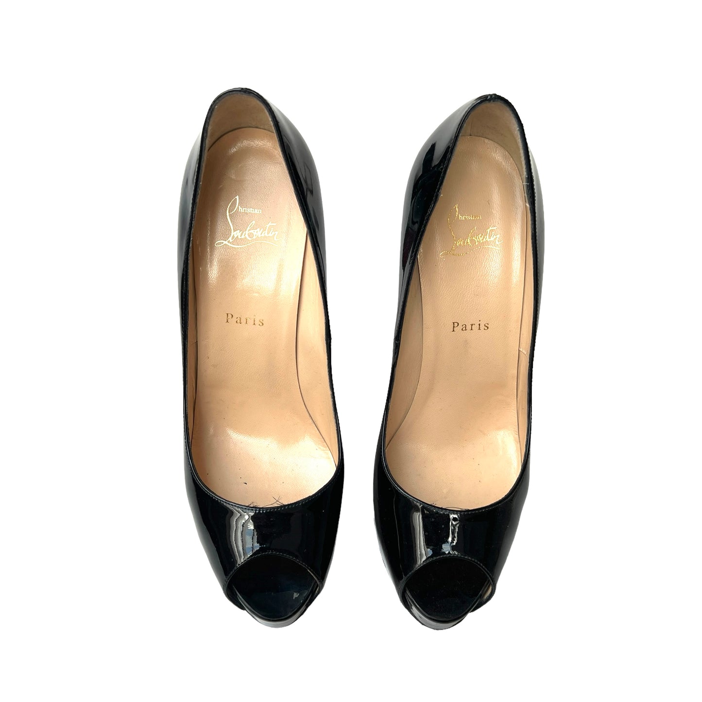 Black Patent Platform Heels - 11