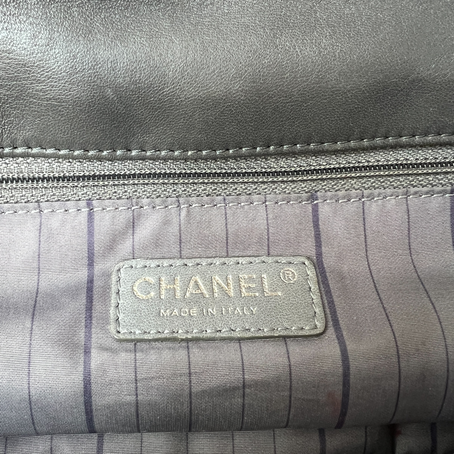 Grey Studded CC Shoulder Flap