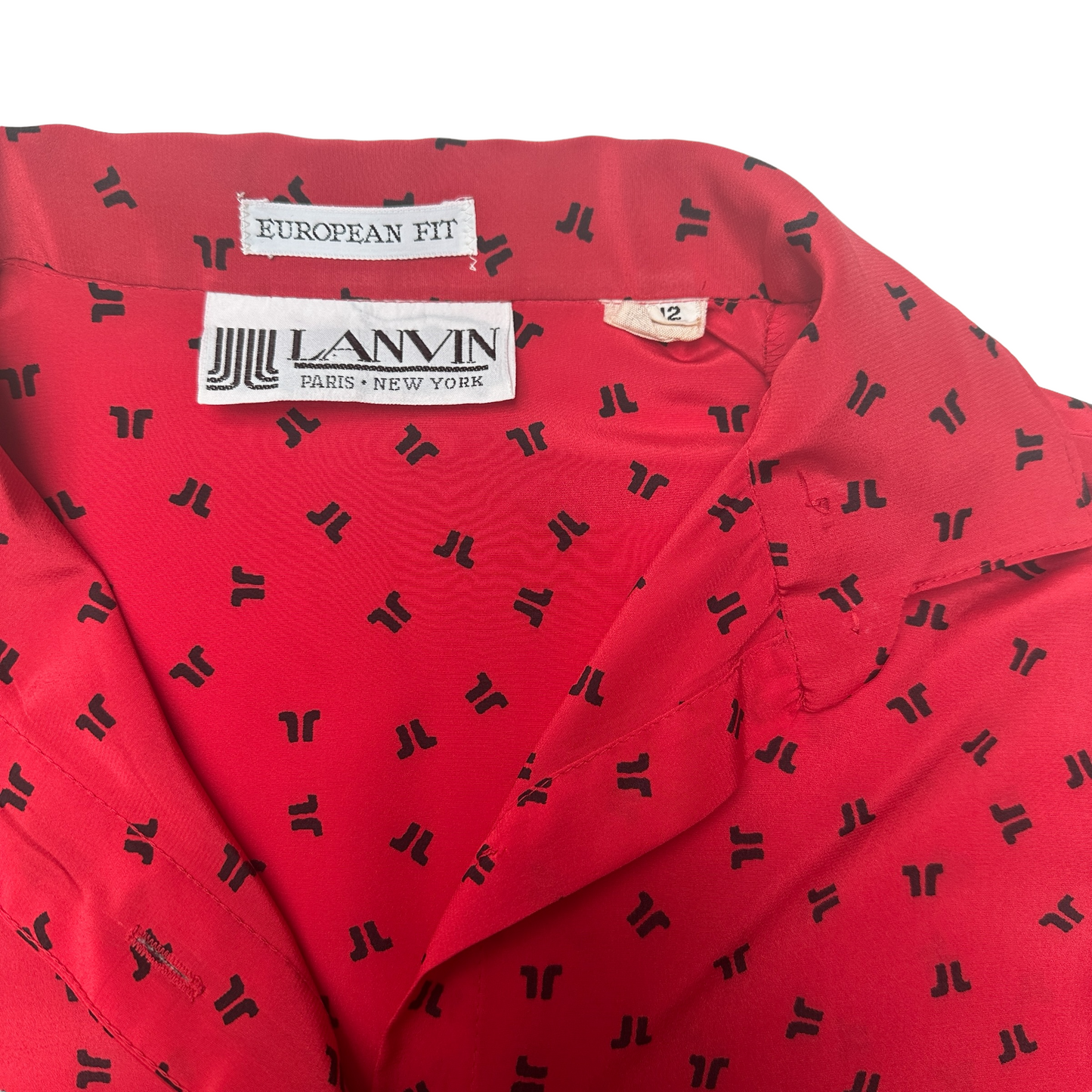 Vintage Red Silk Shirt - M