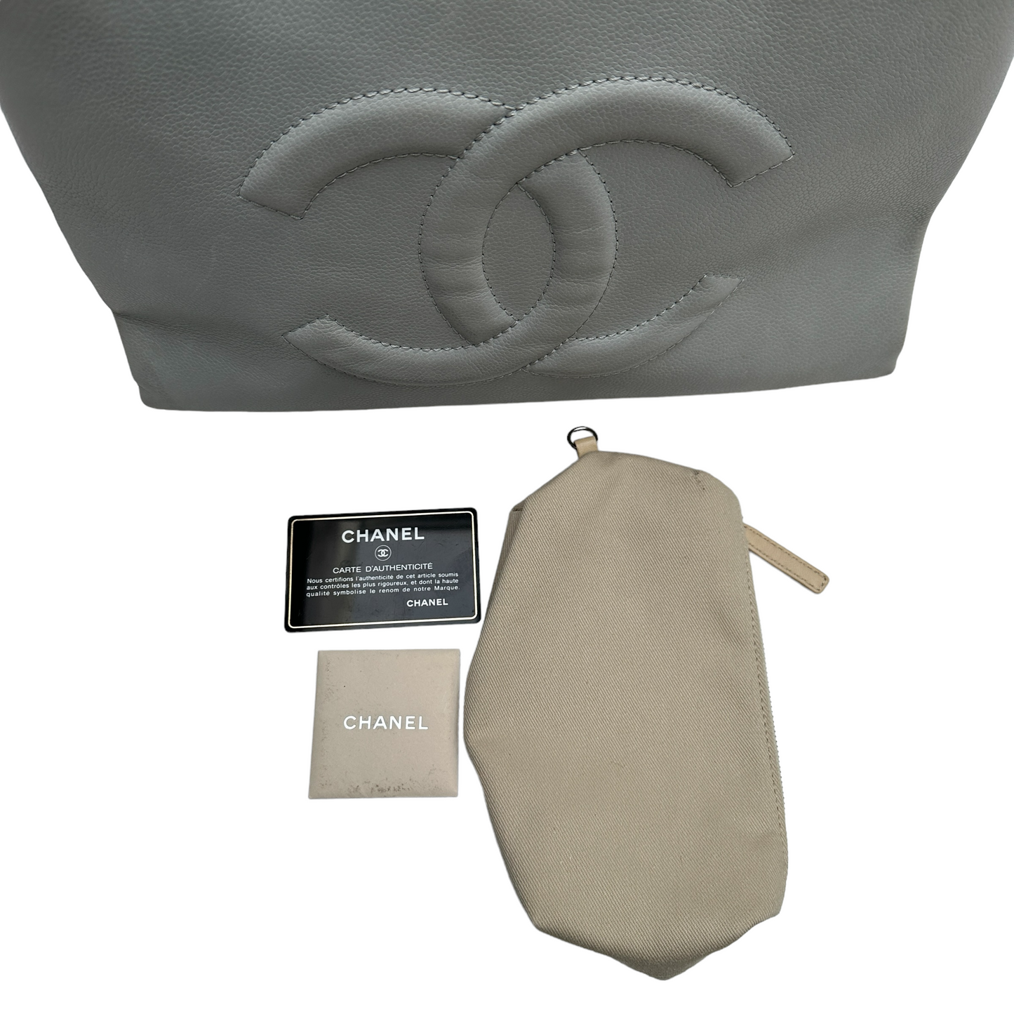 CC Grey Leather Tote