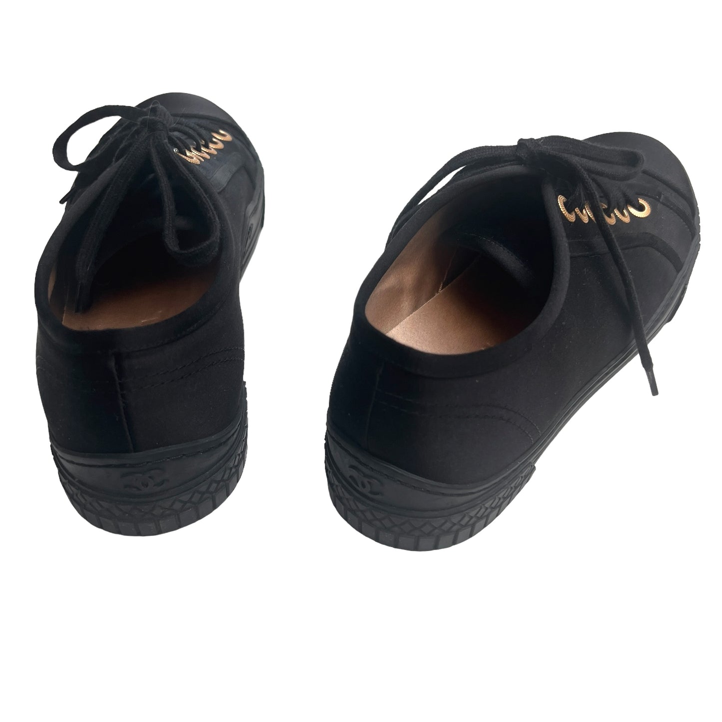 Black Satin Sneakers - 9.5