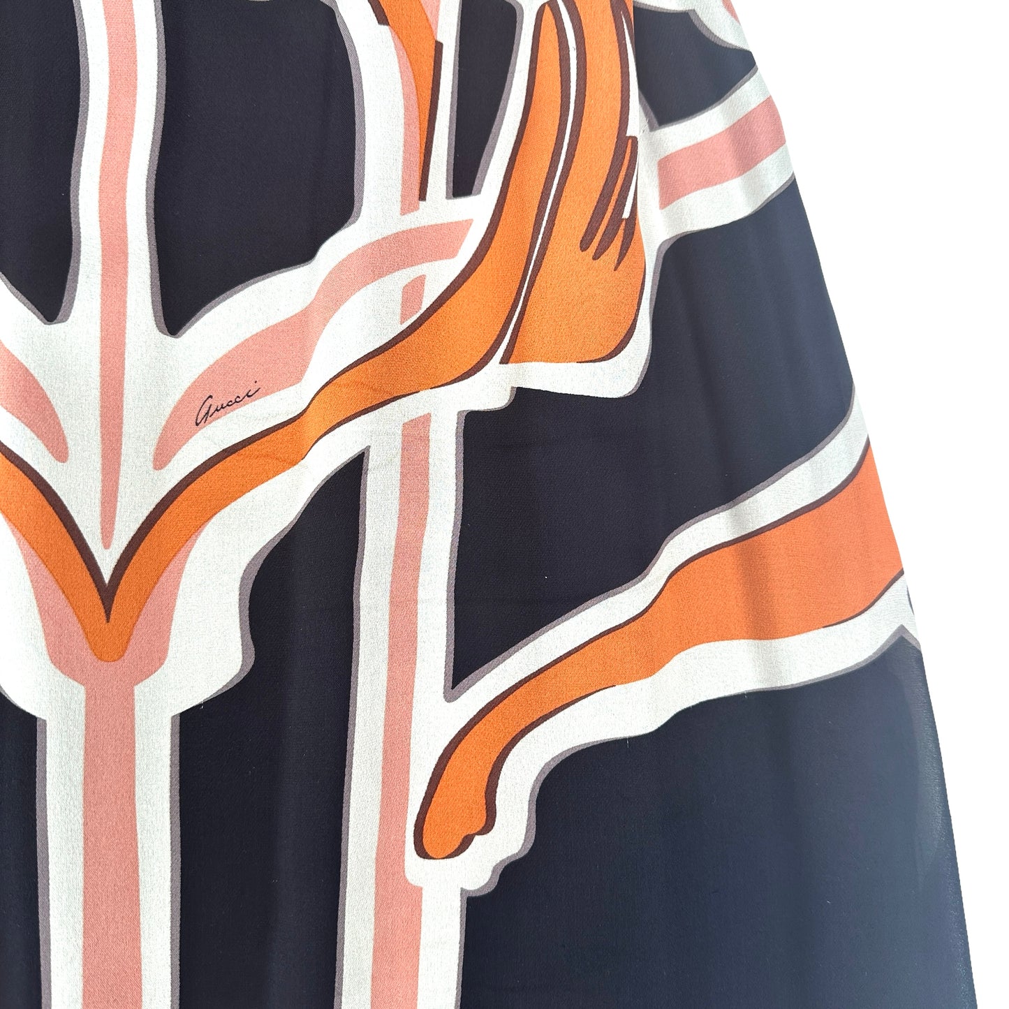 Black Printed Silk Dress - M