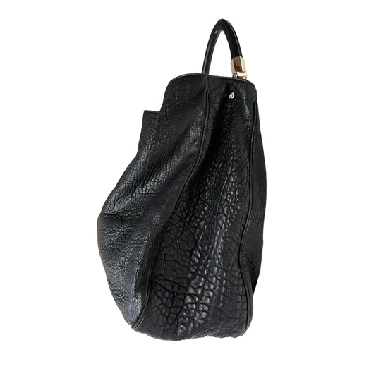Black Leather Hobo Bag