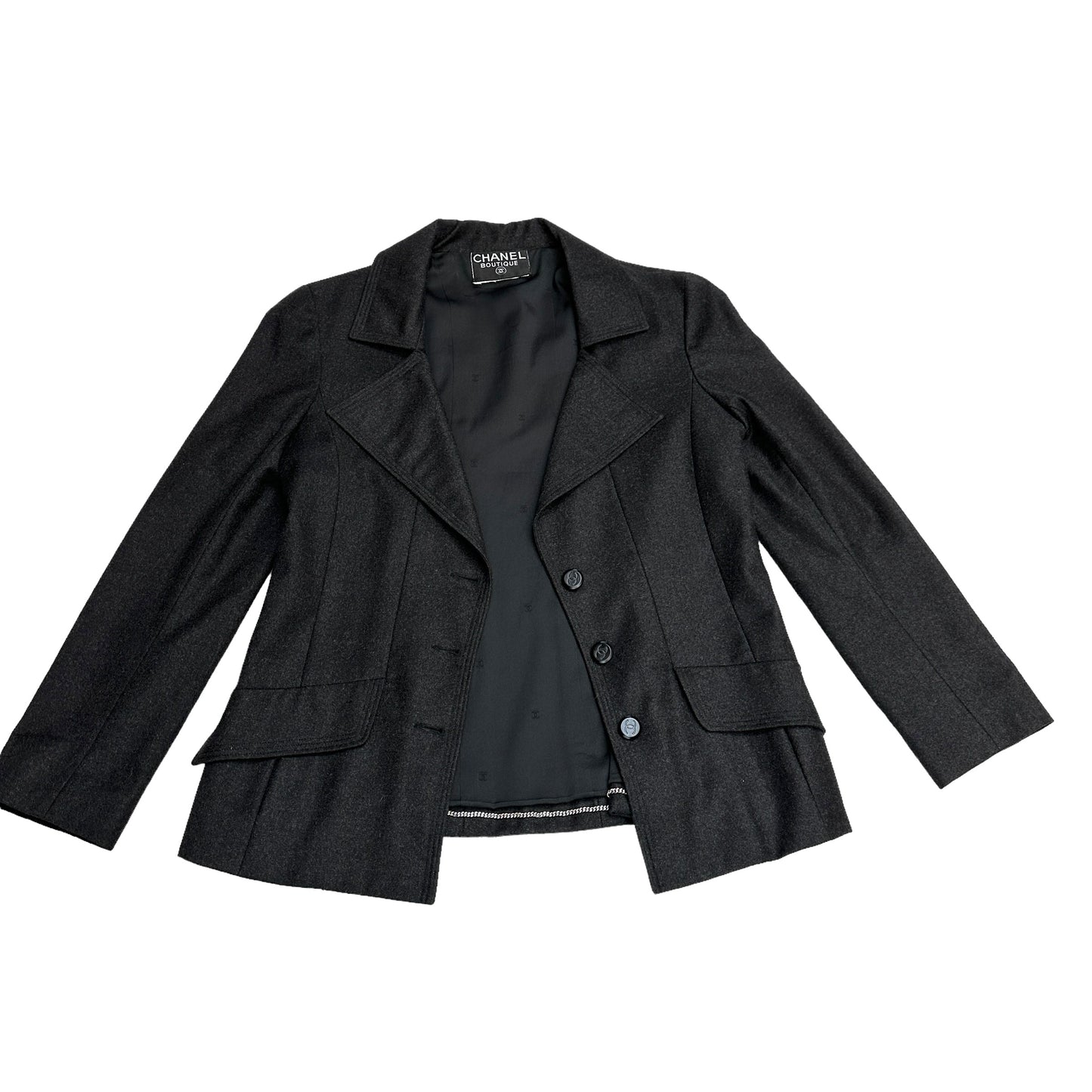 Grey Wool Blazer - M