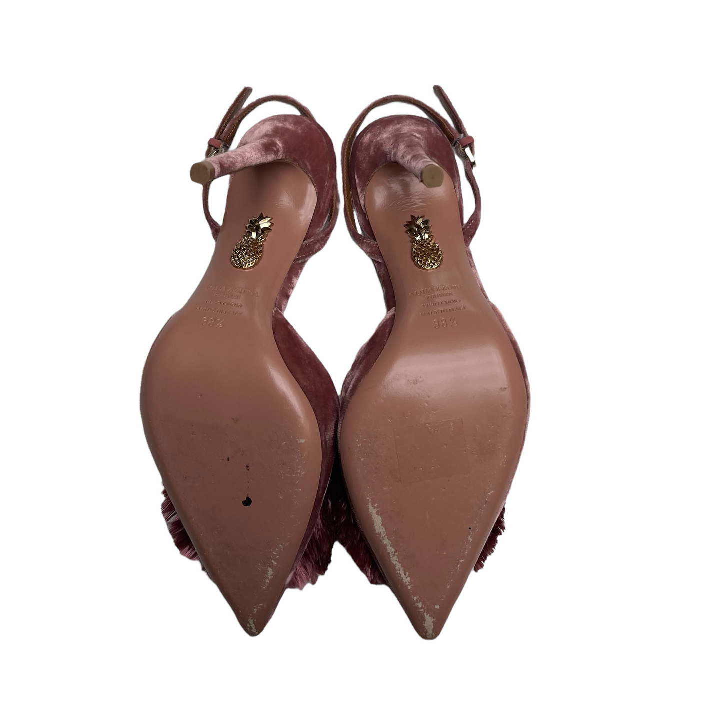 Pink Velvet Heels - 8