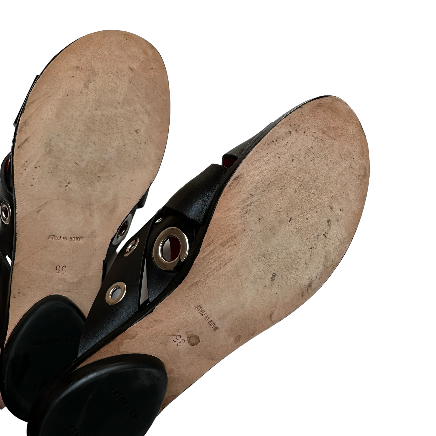 Black Leather and Silver Sandals - 5