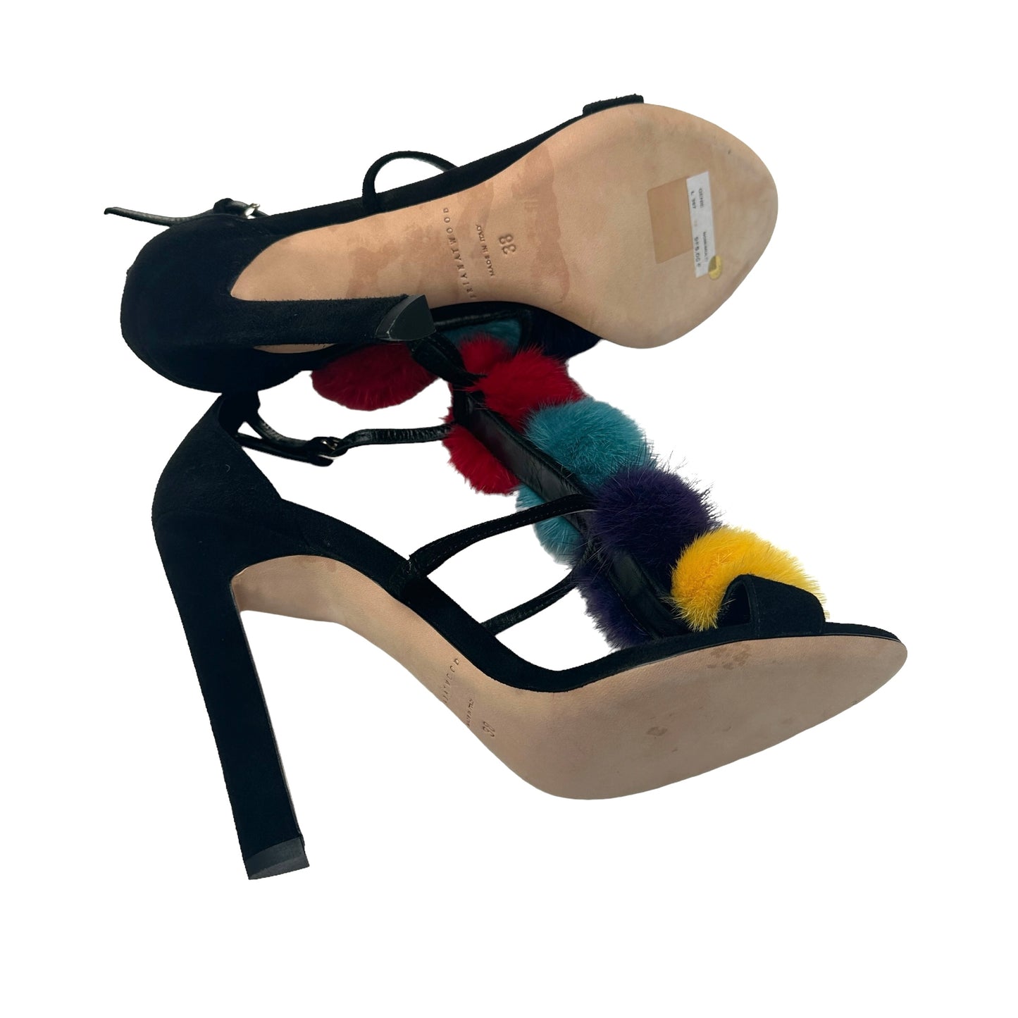 Fur Embellished Heels - 8