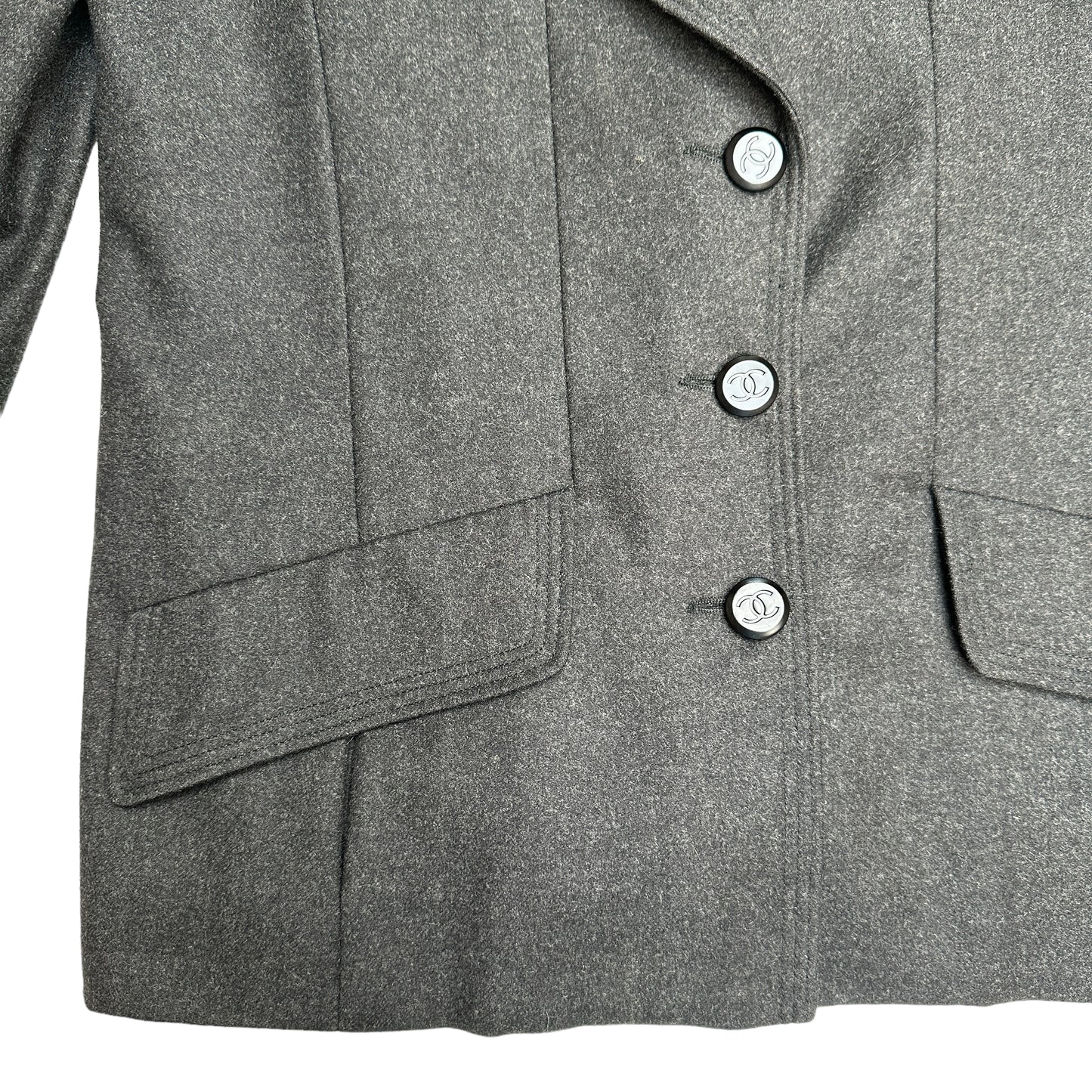 Grey Wool Blazer - M
