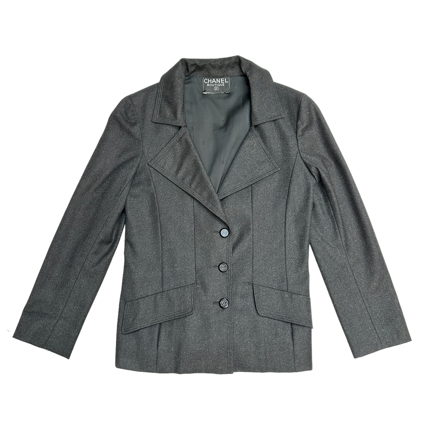 Grey Wool Blazer - M