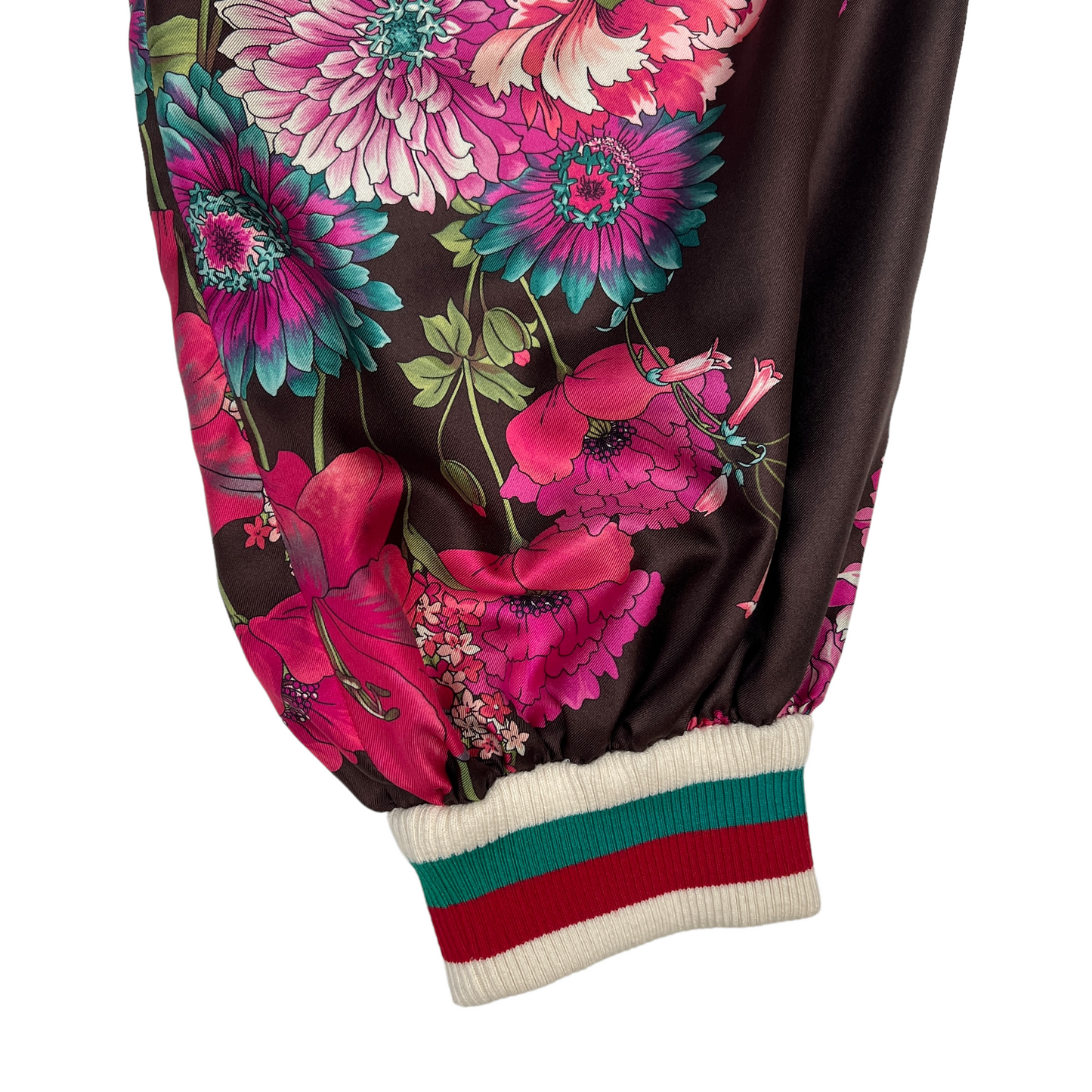 Brown & Floral Print Pants - S