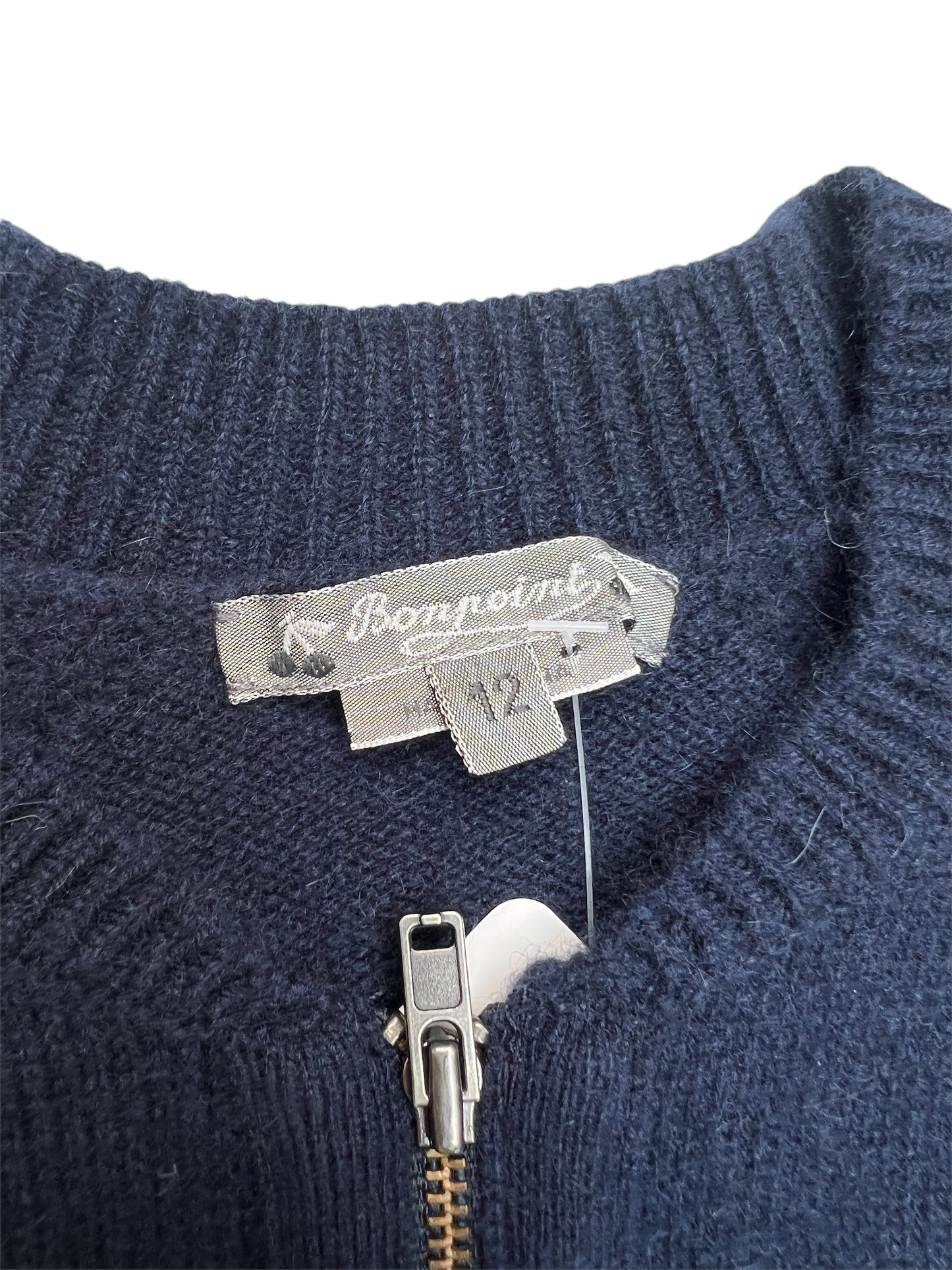 Boys Navy Cashmere Cardigan - 12