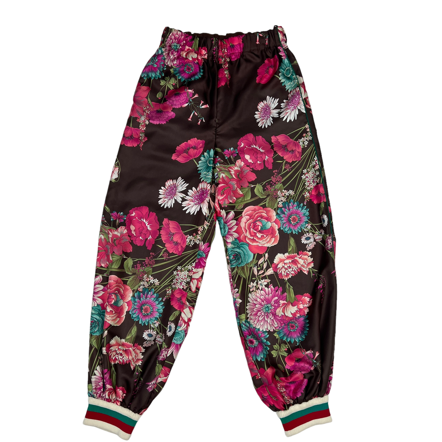 Brown & Floral Print Pants - S