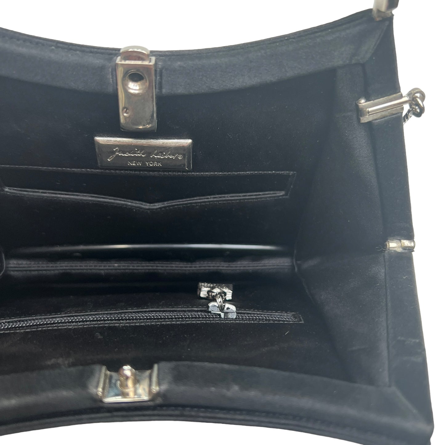 Black Satin Clutch w/Crystals