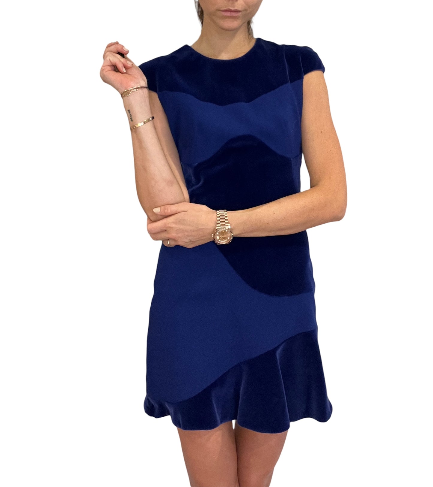 Velvet Blue Dress - S