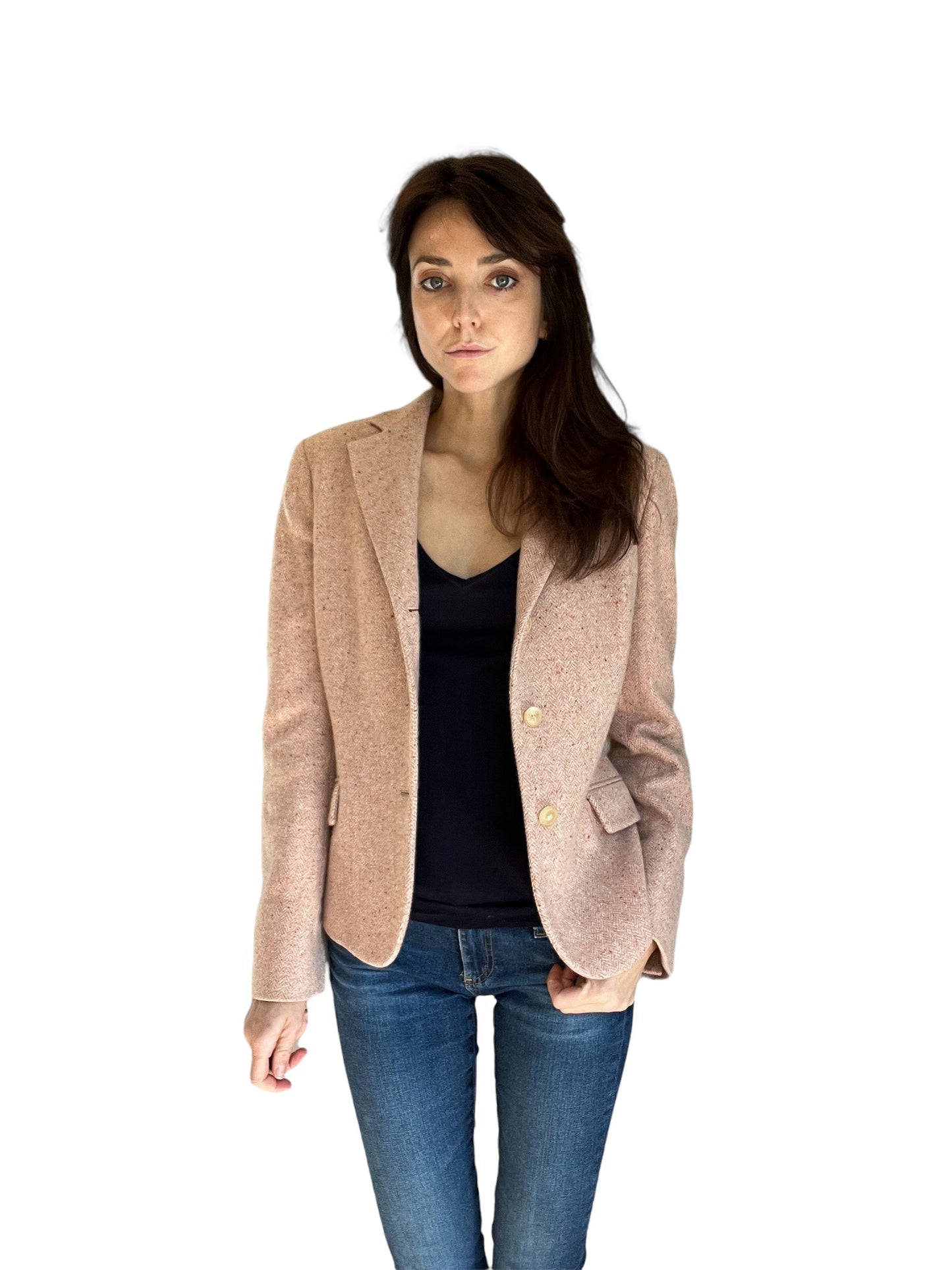 Vintage Light Pink Cashmere Blazer - M