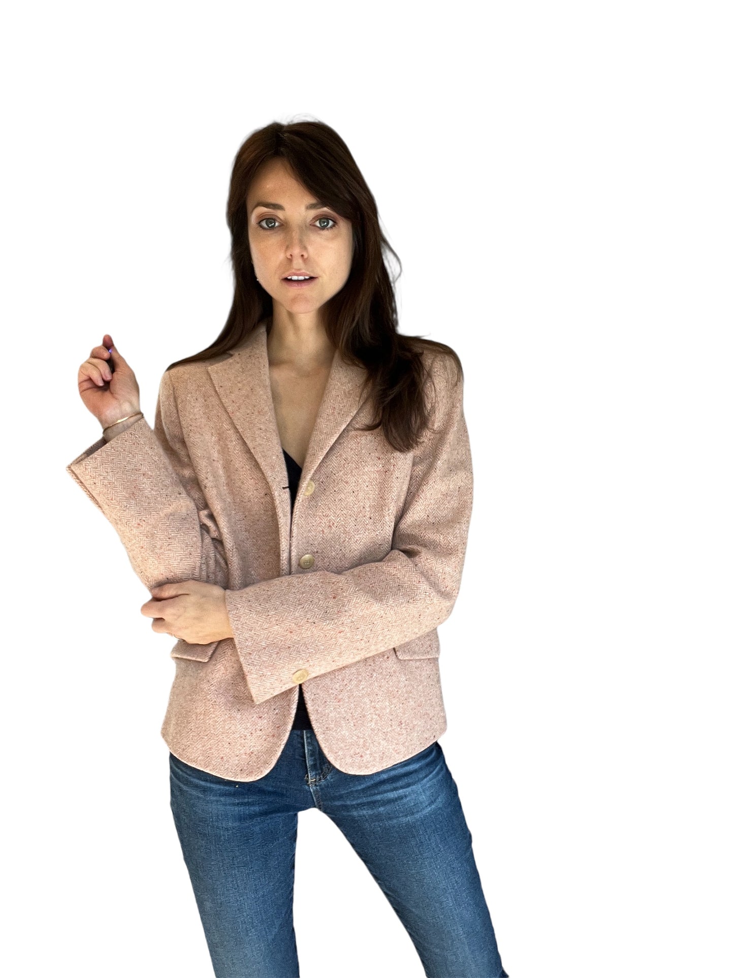 Vintage Light Pink Cashmere Blazer - M