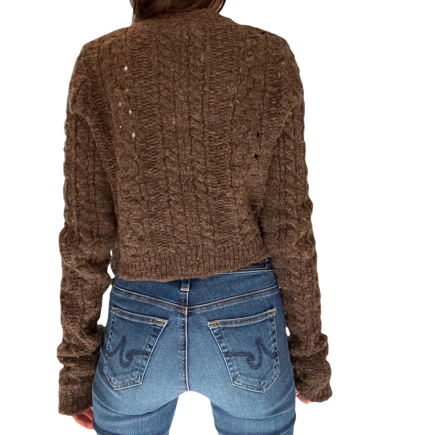 Brown Wool Cardigan - S