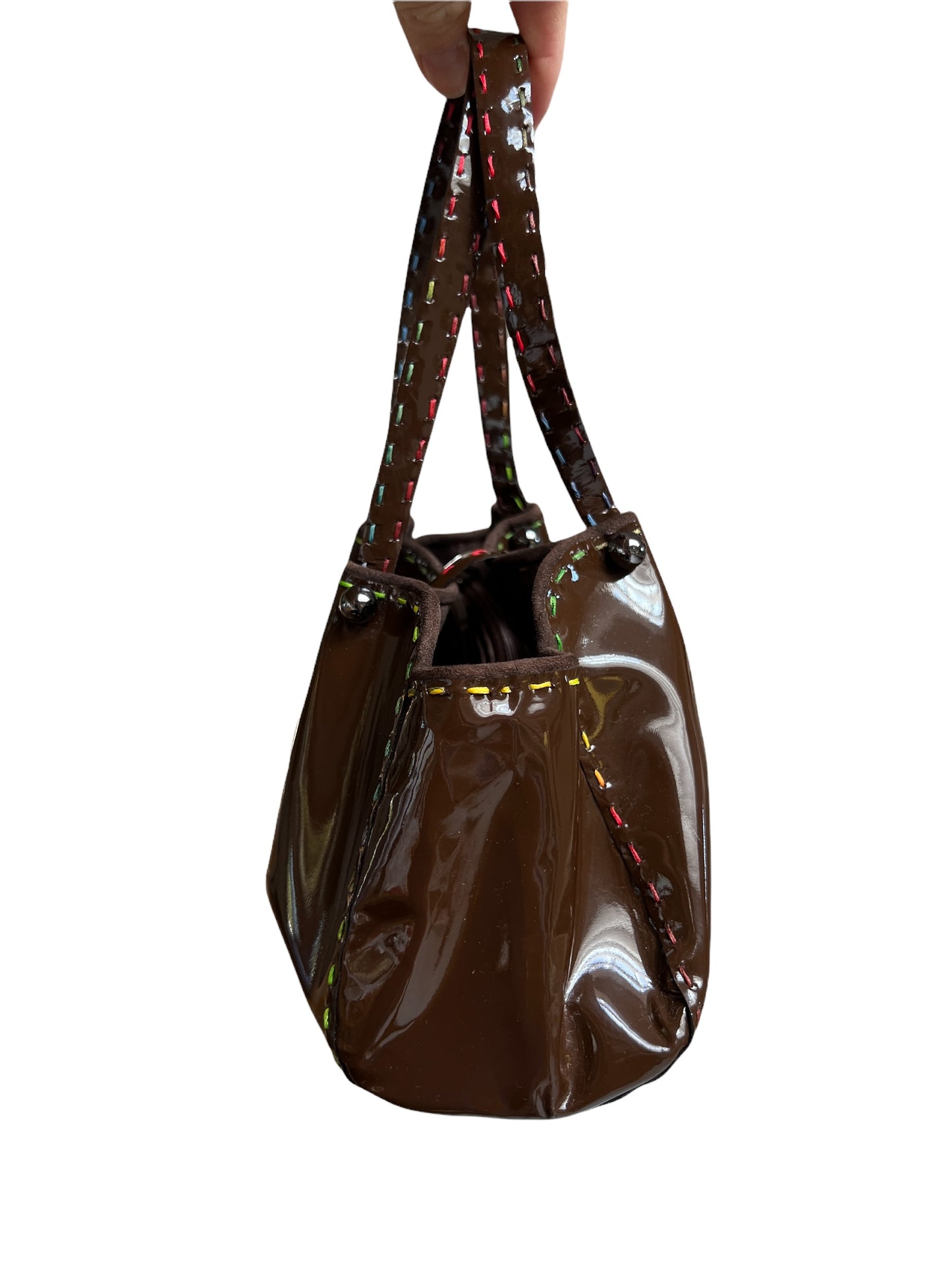 Vintage Mini Brown Patent Bag